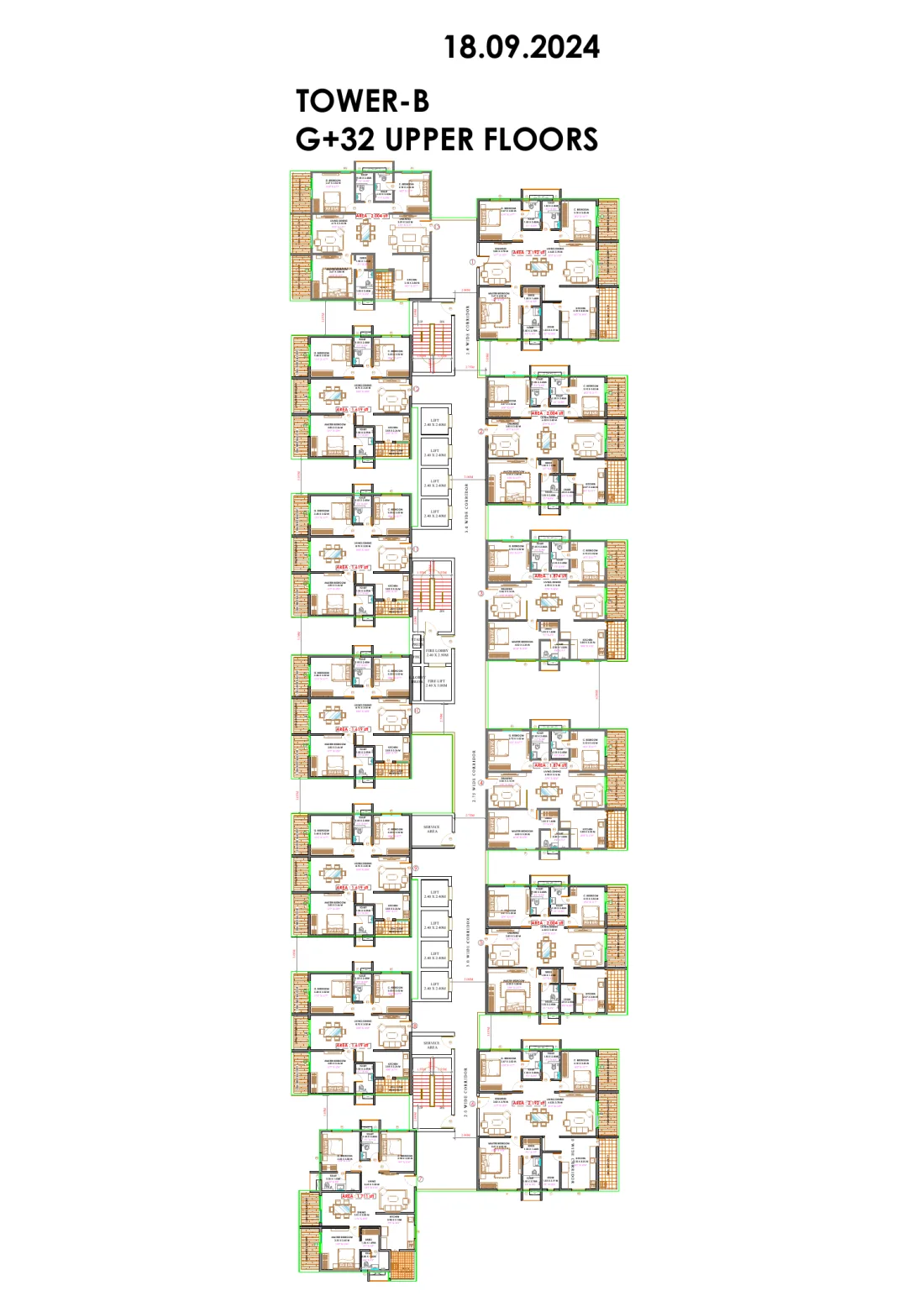 Tower B typical floor plan at Candeur Eternia in Bachupally, Hyderabad
